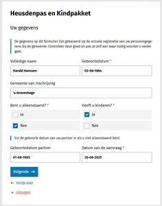 Voorbeeld ingevuld formulier